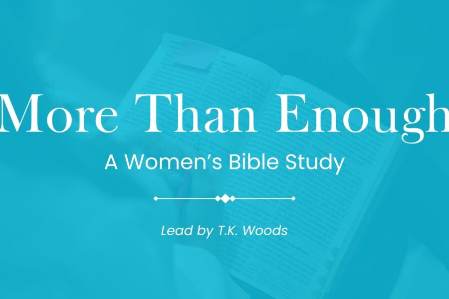 Open Bible graphic for More Than Enough women's Bible study led by T.K. Woods
